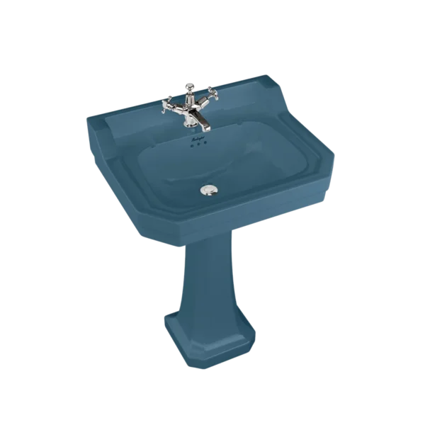 61cm Edwardian wash basin (1th) - Coloured - Pedestal - Image 3