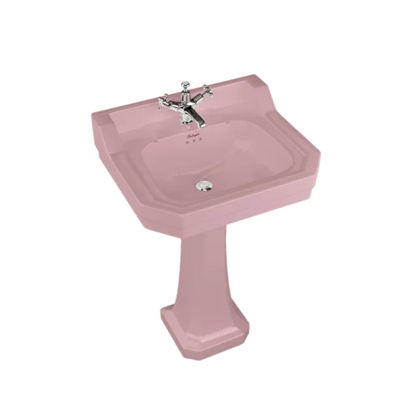 56cm Edwardian wash basin (1th) - Coloured - Pedestal - Image 2