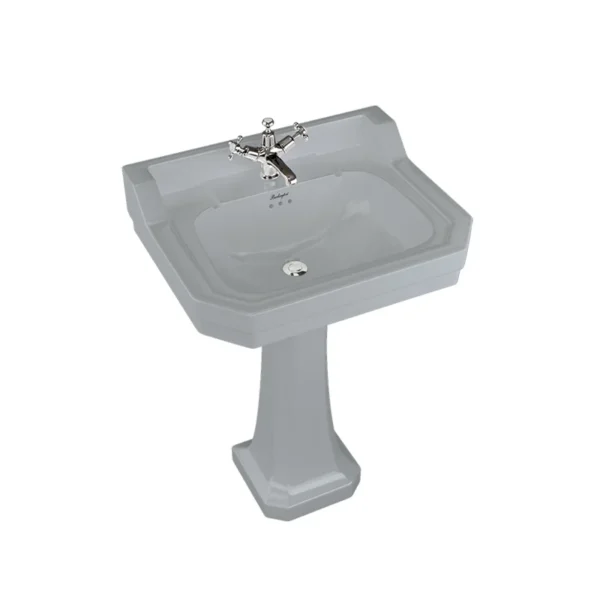 61cm Edwardian wash basin (1th) - Coloured - Pedestal - Image 2