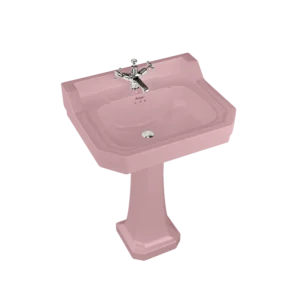 61cm Edwardian wash basin (1th) - Coloured - Pedestal