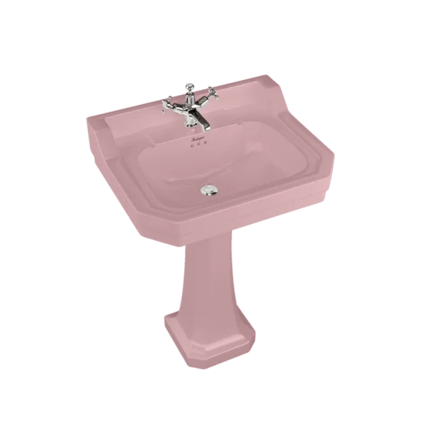 61cm Edwardian wash basin (1th) - Coloured - Pedestal